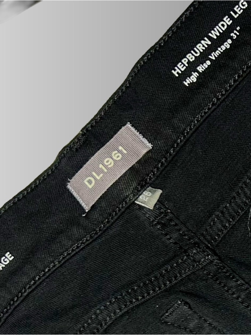 DL1961 HEPBURN Wide Leg High Rise Women's Jeans - Black - SIZE 26 - Picture 6 of 8